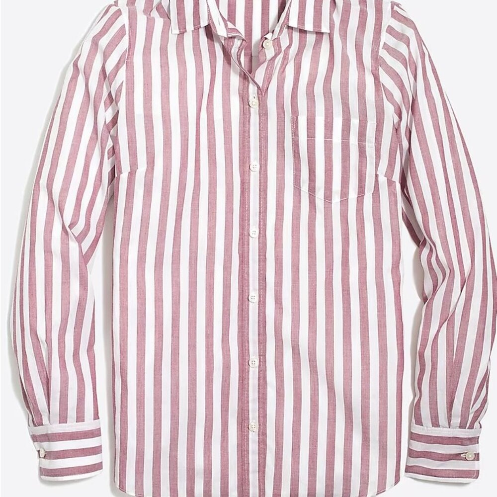 J.Crew Mercantile Button Front Lydia Stripe Long Sleeves Cotton